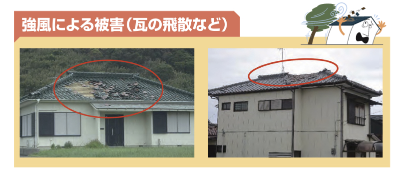 強風による被害(瓦の飛散など)
