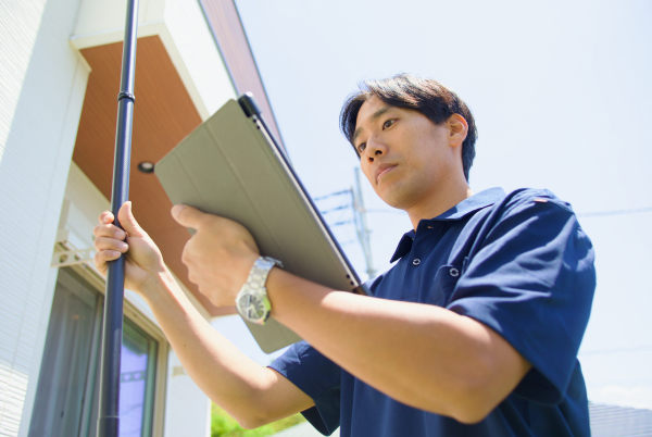 高所カメラで確認している作業中